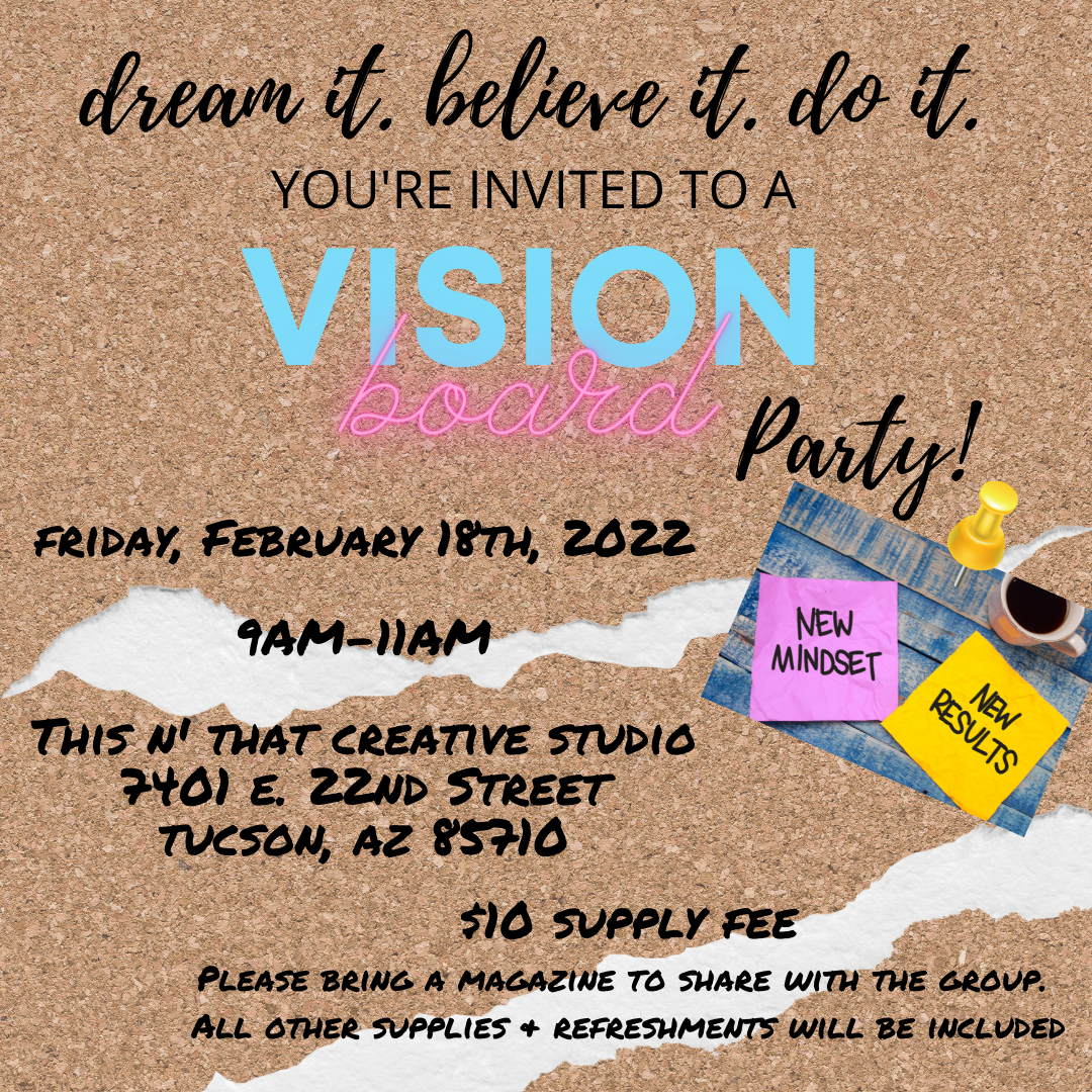 Create your own vision board - here's the supply list to get started!  Vision  board party, Vision board party supplies, Vision board workshop